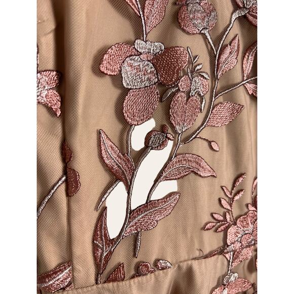 Two Sisters Pink Floral A-Line Embroidered Strappy Sleeveless Mini Dress Size 6 - Picture 7 of 11